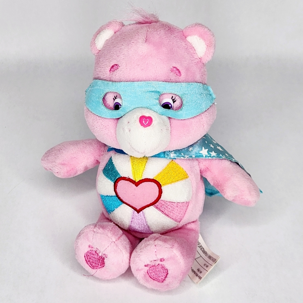Care Bears Superhero Friends Hopeful Heart Bear Plush Beanie Pink